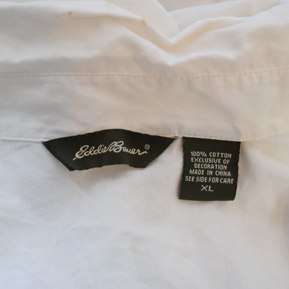 Vintage Eddie Bauer Embroidered Button Front Shirt Tailored Fit XL - Picture 7 of 7
